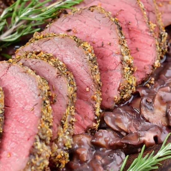Beef Tenderloin w/Mushroom Red Wine - Recipe photo by WillCookForSmiles