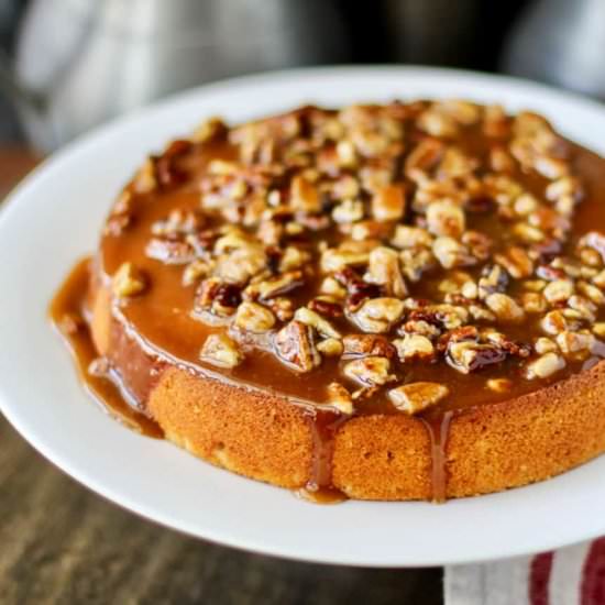 Rum Cake with Glazed Pecan Topping - Recipe photo by karenskitchenstories