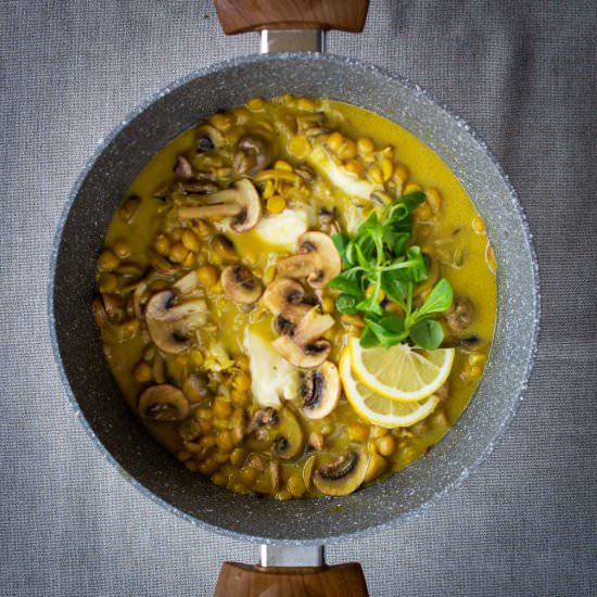 Saffron Garbanzo Beans - Recipe photo by Ourplantbasedworld