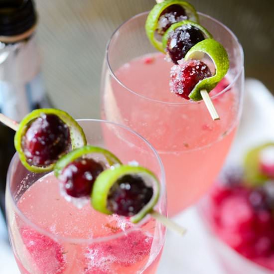 Cranberry Lime Natale Sparkler - Recipe photo by sipandsanity