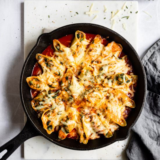 Vegetarian Stuffed Pasta Shells - Recipe photo by Salted Mint