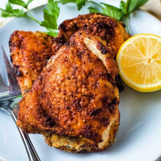 air fryer chicken thighs - Recipe photo by lifeloveandgoodfood