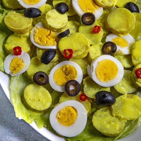 Papa a la Huancaina - Recipe photo by ChiliPepperMadness
