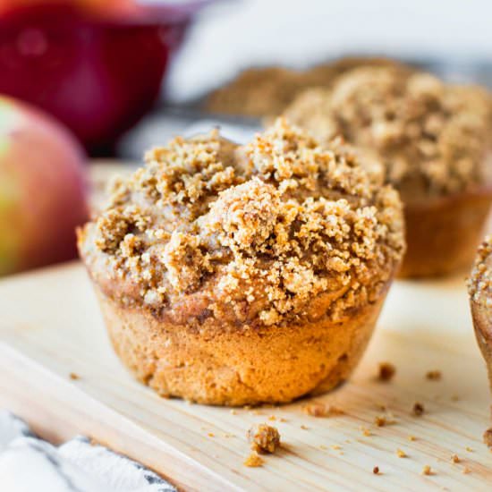 Healthy Apple Cobbler Muffins - Recipe photo by sticksscratchkitchen