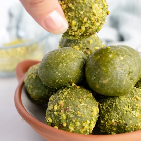 Matcha Bliss Balls - Recipe photo by Plant Based Folk