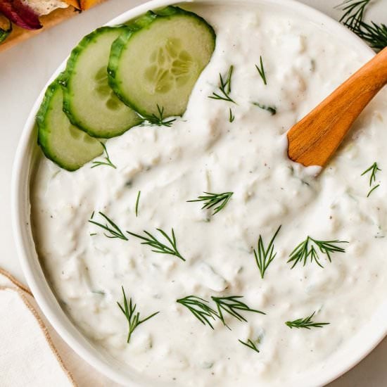 The Best Tzatziki Sauce - Recipe photo by Amy in the Kitchen