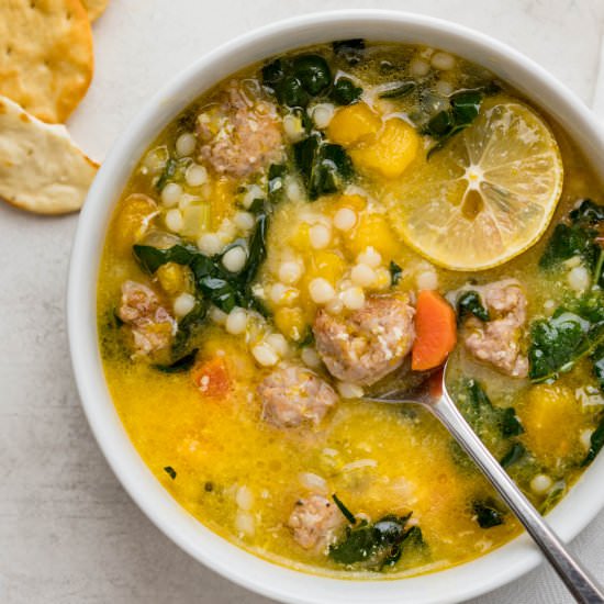 Ultimate Pumpkin Sausage Soup - Recipe photo by garlic and zest