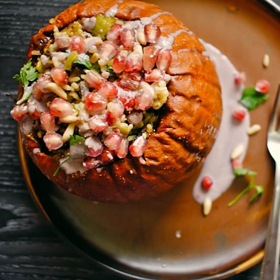 Christmas stuffed pumpkin [vegan] - Recipe photo by Bimorah