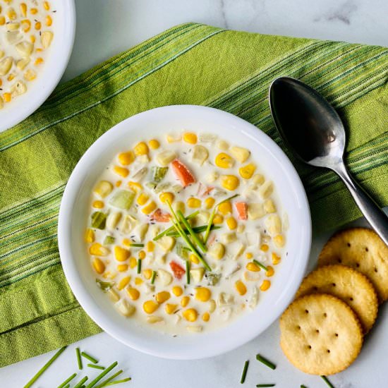 Slow Cooker Chicken & Corn Soup - Recipe photo by theshortordercook