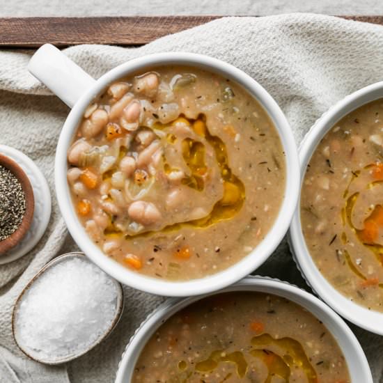 Instant Pot Navy Bean Soup - Recipe photo by smallfarmbiglife