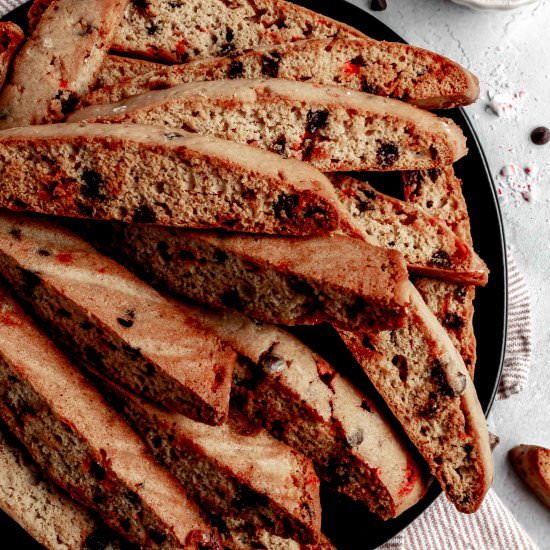 chocolate peppermint biscotti - Recipe photo by whisked away kitchen