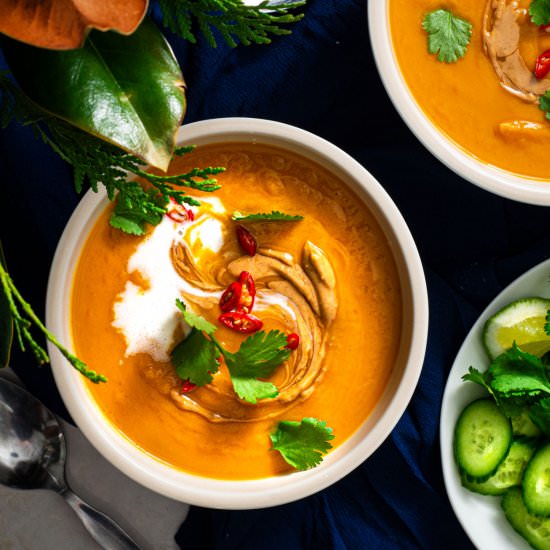 Red Curry Sweet Potato Soup - Recipe photo by rhubarbandcod
