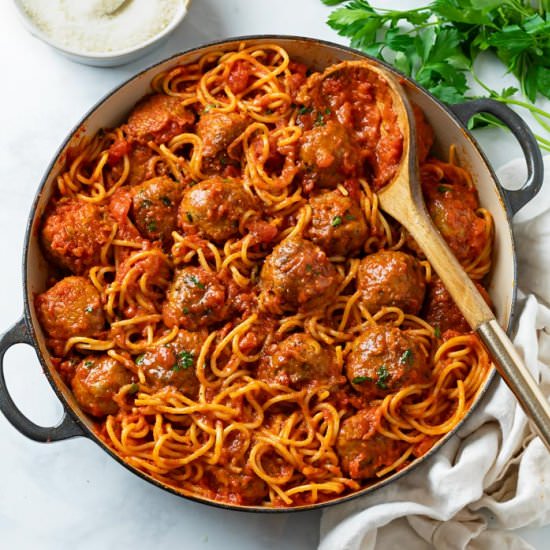 Spaghetti and Meatballs - Recipe photo by TheCozyCook