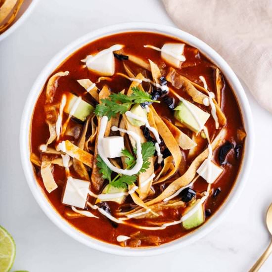 Tortilla Soup - Recipe photo by brokebankvegan