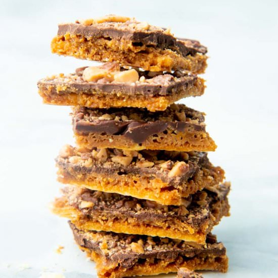 Easy Saltine Cracker Toffee - Recipe photo by wholefully