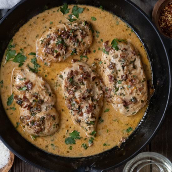 Creamy Sundried Tomato Chicken - Recipe photo by This Home Kitchen