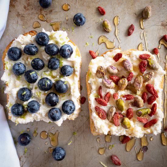 Whipped Ricotta Toast – Two Ways - Recipe photo by ThePypersKitchen