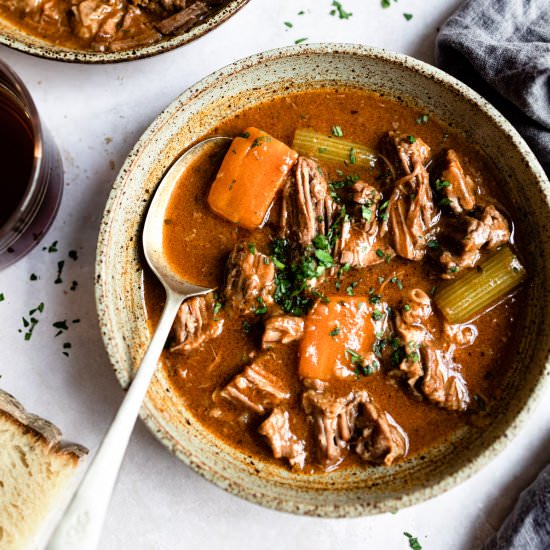 Rich and Hearty Beef And Ale Stew - Recipe photo by Salted Mint