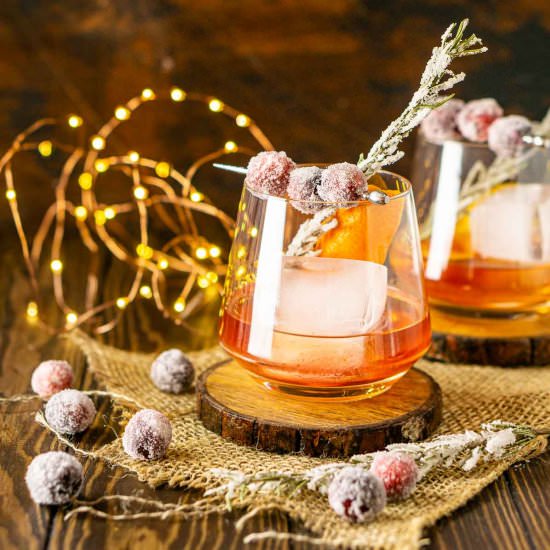 Spiced Cranberry Old Fashioned - Recipe photo by Burrata and Bubbles