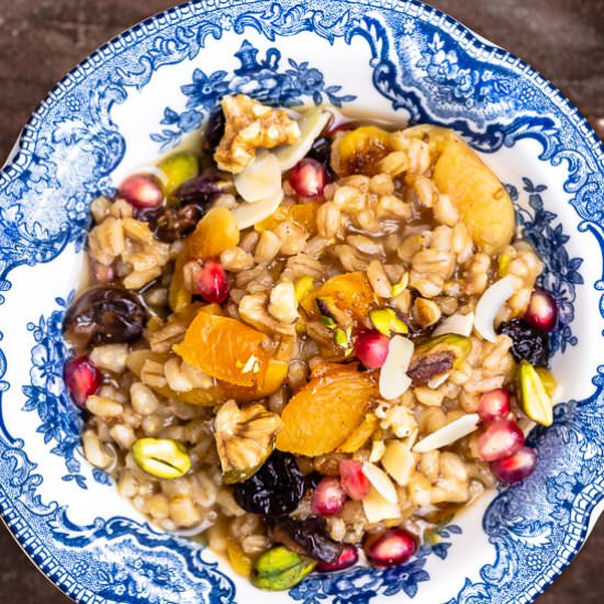 Burbara: Wheat Berry Pudding - Recipe photo by The Mediterranean Dish