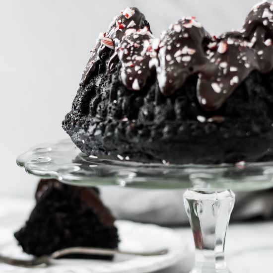 Chocolate peppermint bundt cake - Recipe photo by katethebaker