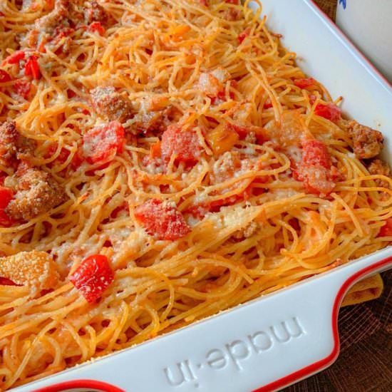 Baked Spaghetti Casserole - Recipe photo by NotEntirelyAverage