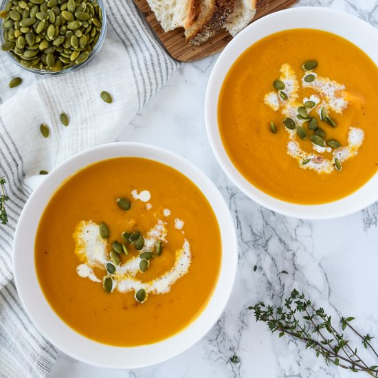 Creamy Butternut Squash Soup - Recipe photo by freshapron