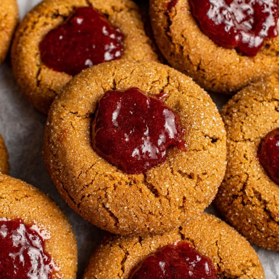 Ginger thumbprint cookies - Recipe photo by cherryonmysundae