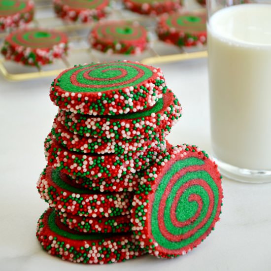 Christmas Pinwheel Cookies - Recipe photo by justataste