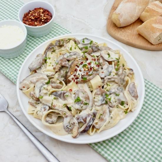 Creamy Mushroom Pappardelle - Recipe photo by anothertablespoon