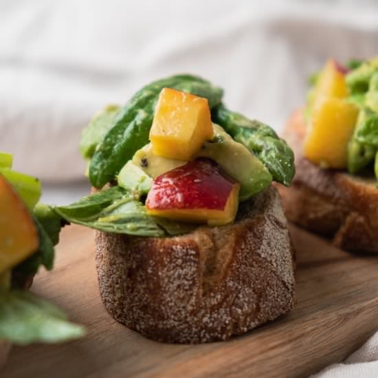 Asparagus and Nectarine Bruschetta - Recipe photo by nothangryanymore