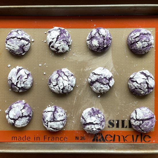 Ube Crinkle Cookies - Recipe photo by uglyducklingbakery