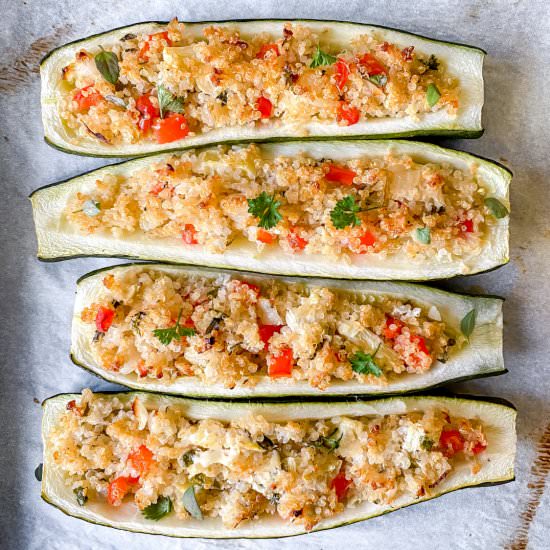 Quinoa stuffed zucchini - Recipe photo by Low Histamine Kitchen