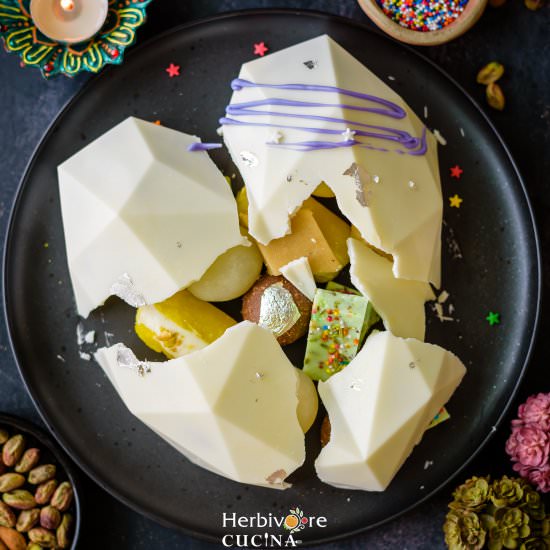 Indian Sweets Piñata Cake - Recipe photo by Herbivore Cucina