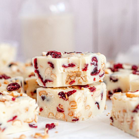 Vegan White Chocolate Fudge - Recipe photo by CAKED by Katie