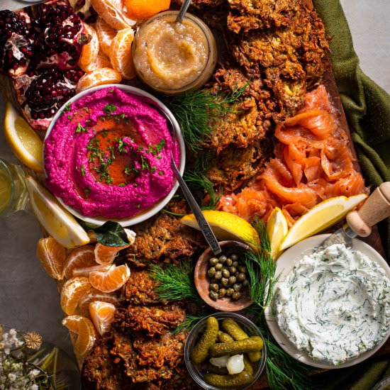 Latke Platter - Recipe photo by rhubarbandcod