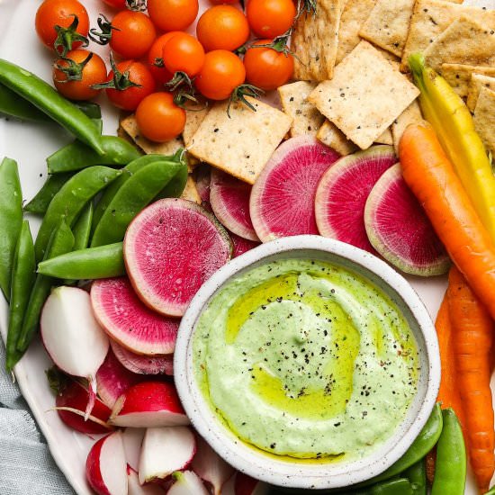 Roasted Garlic & Herb Yogurt Dip - Recipe photo by lindseyeatsla
