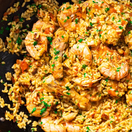 Shrimp and Chicken Paella - Recipe photo by bibleoftaste
