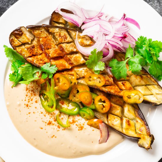 Baked Eggplant with Tahini - Recipe photo by bibleoftaste