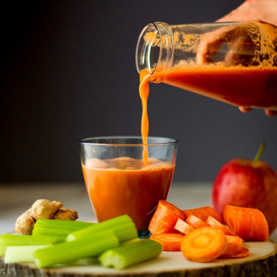 Carrot, Apple, and Celery juice - Recipe photo by Ourplantbasedworld