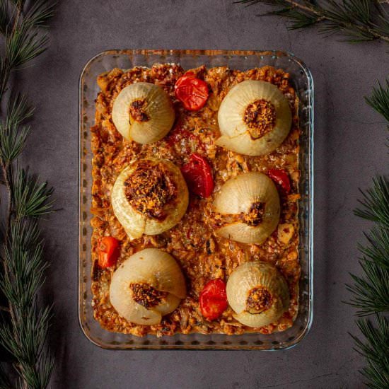 Stuffed Onions - Recipe photo by Ourplantbasedworld