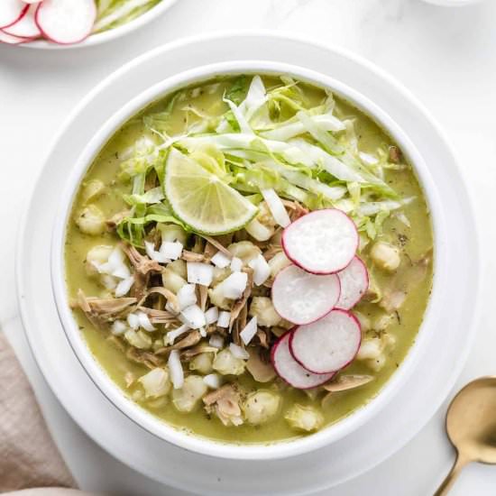 pozole verde - Recipe photo by brokebankvegan