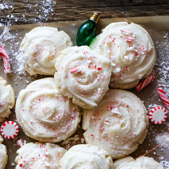 Peppermint Twist Sugar Cookies - Recipe photo by butternutandsage