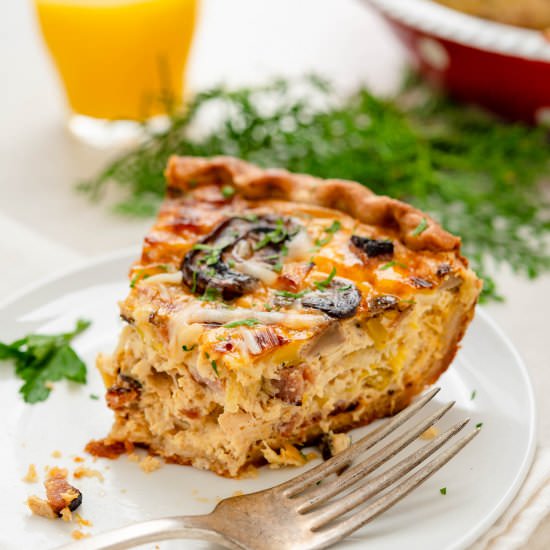 Ham Mushroom Leek Quiche - Recipe photo by garlic and zest