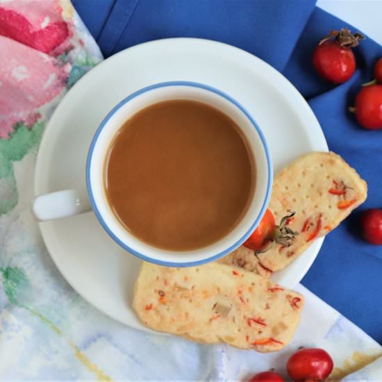 Almond Rosehip Shortbread Cookies - Recipe photo by veryveganval