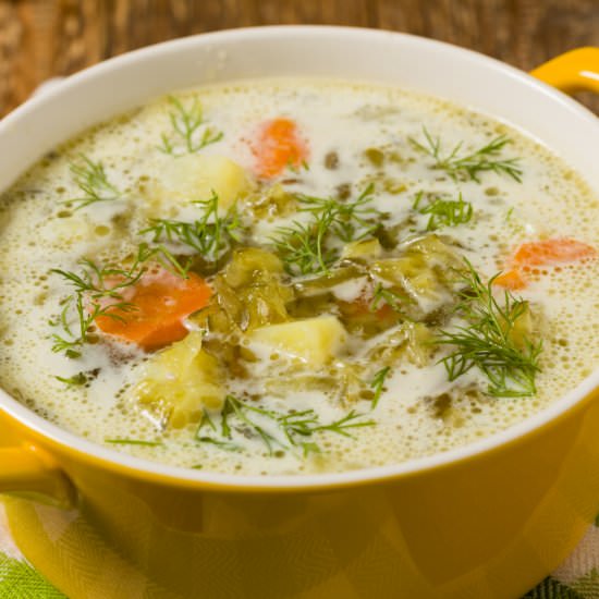 Vegan Dill Pickle Soup - Recipe photo by Veganiac