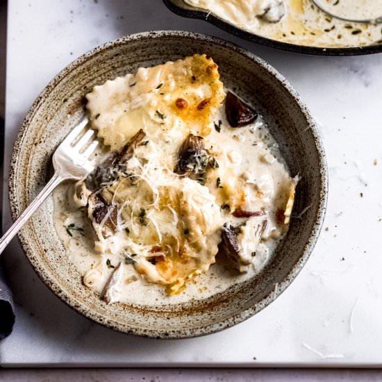 Creamy Baked Mushroom Pasta - Recipe photo by Salted Mint
