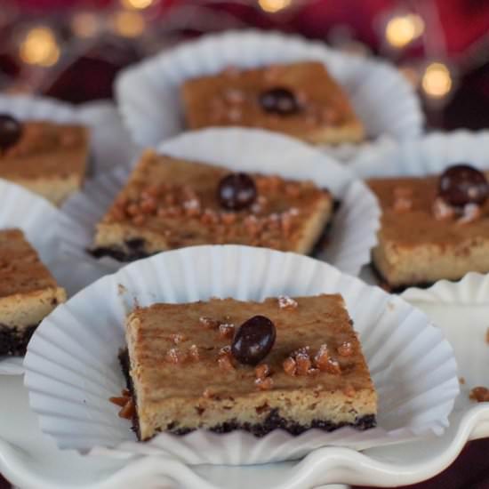 Mocha Eggnog Cheesecake Bars - Recipe photo by Food Meanderings