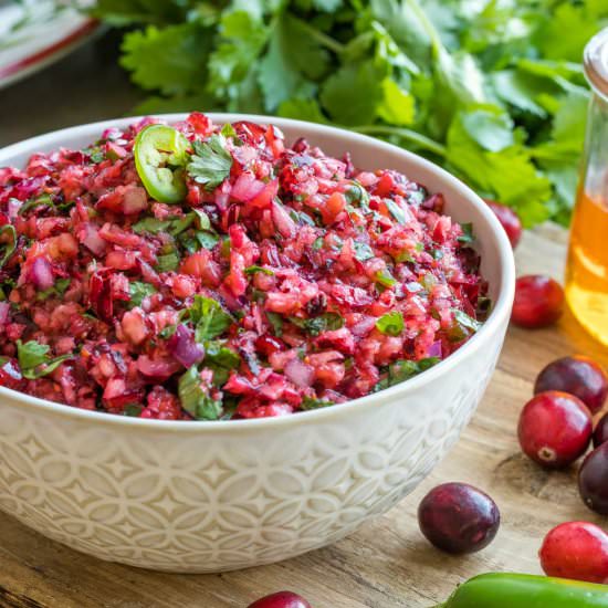 Cranberry Salsa - Recipe photo by Two Healthy Kitchens