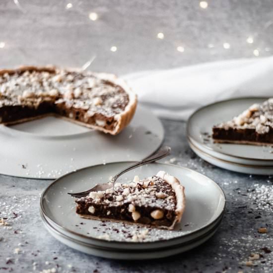 Chocolate Macadamia Nut Tart - Recipe photo by katethebaker